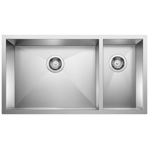 Blanco 516213 Precision R0 33" 70/30 Double Bowl Undermount Stainless Steel Kitchen Sink