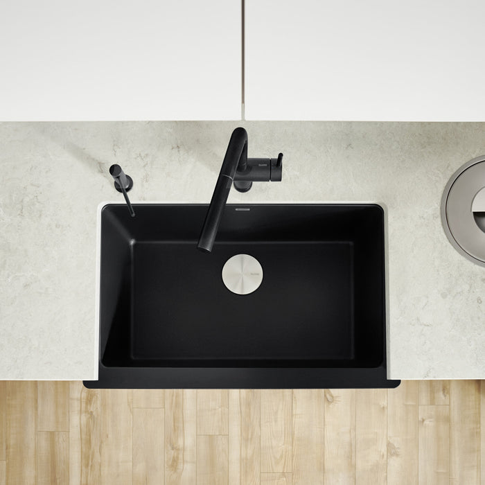 Blanco 526545 Vintera SILGRANIT 30" Single Bowl Apron-Front Farmhouse Sink - Coal Black