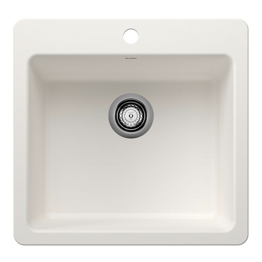 Blanco 443229 Liven SILGRANIT 21" Single Bowl Dual Mount Kitchen Sink - White