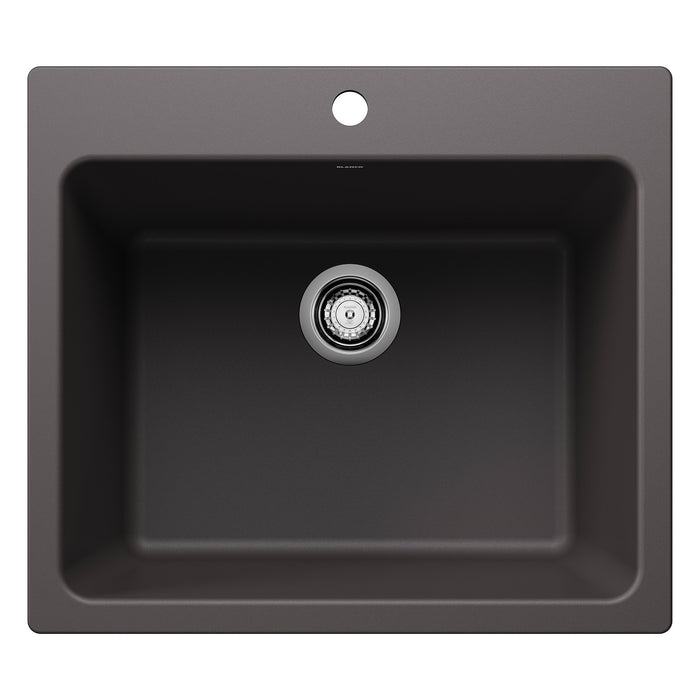 Blanco 401923 Liven SILGRANIT 25" Single Bowl Dual Mount Laundry Sink - Cinder