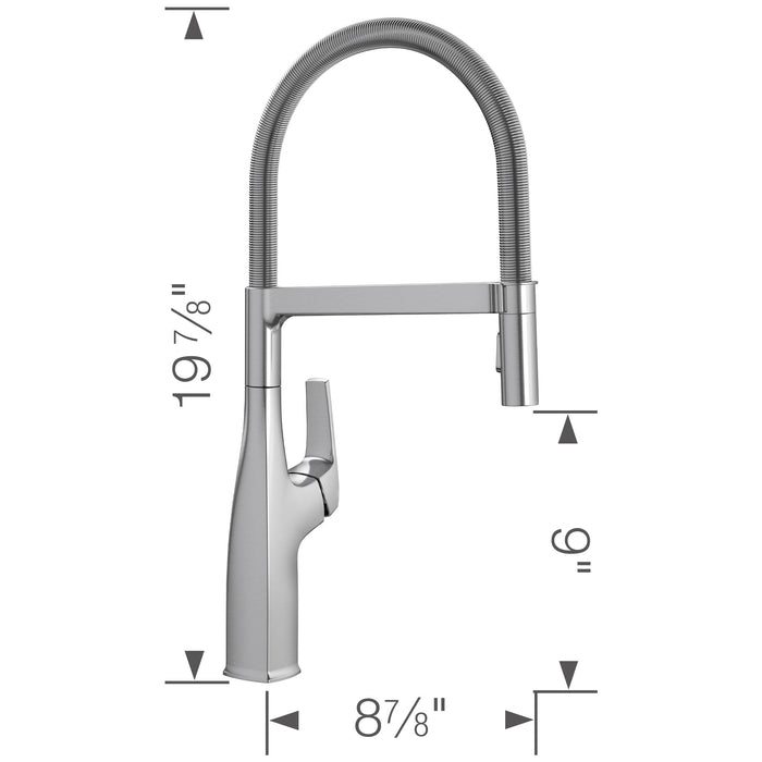 Blanco 442676 Rivana Semi-Pro Pull-Down Dual-Spray Kitchen Faucet - PVD Steel