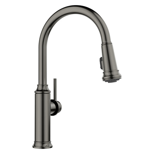 Blanco 443262 Empressa High Arc Pull-Down Dual-Spray Kitchen Faucet - Satin Dark Steel
