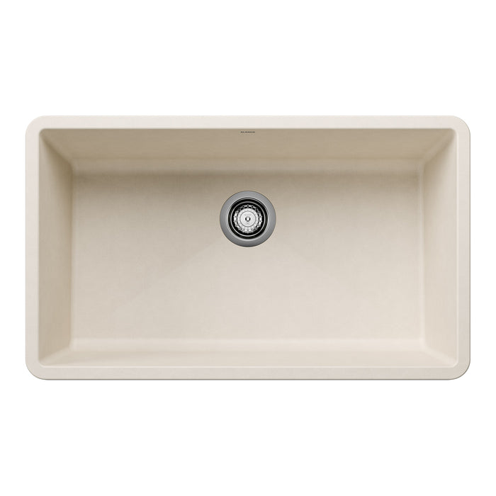 Blanco 443084 Precis SILGRANIT 32" Super Single Undermount Kitchen Sink - Soft White