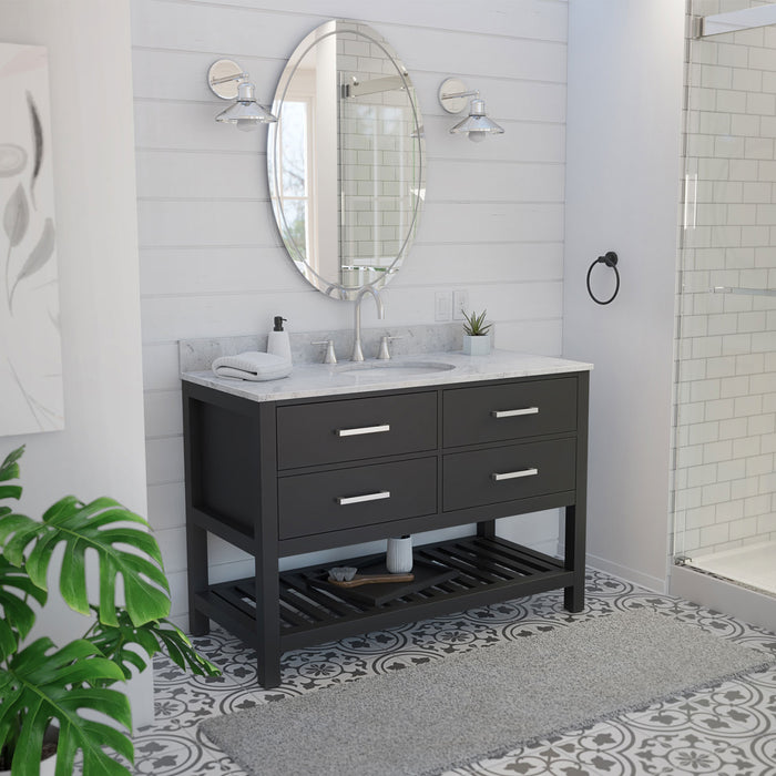 DreamLine VFVC482234RWMBK Valencia 48" Oak Console Vanity with Oval Undermount Sink - Black