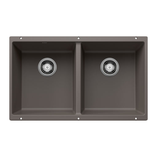 Blanco 527410 Precis SILGRANIT 29" 50/50 Double Bowl Undermount Kitchen Sink - Volcano Gray