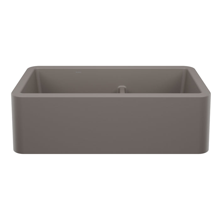 Blanco 443115 Ikon SILGRANIT 33" Double Bowl Apron-Front Farmhouse Sink with Low Divide - Volcano Gray
