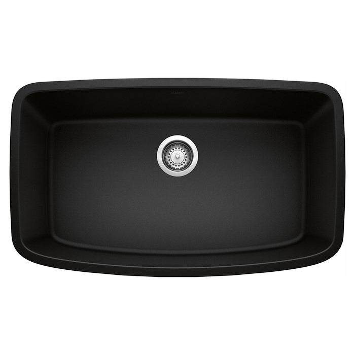 Blanco 442942 Valea SILGRANIT 32" Super Single Undermount Kitchen Sink - Coal Black
