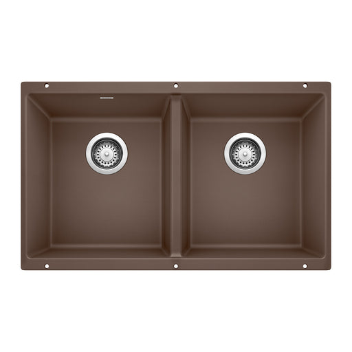 Blanco 516323 Precis SILGRANIT 29" 50/50 Double Bowl Undermount Kitchen Sink - Cafe