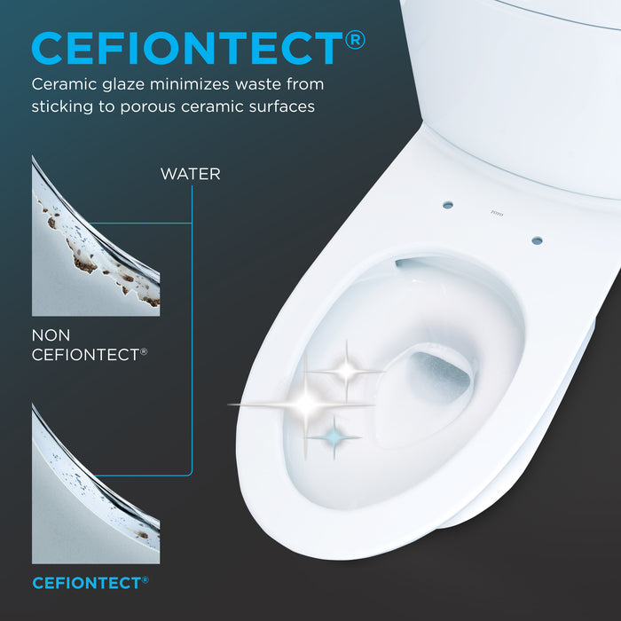 TOTO MW7763346CEFG.10#01 Drake Washlet+ Elongated Universal Height Toilet with S2 Bidet Seat, 10" Rough-In