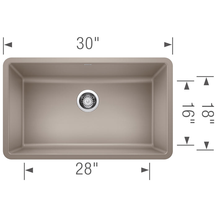 Blanco 442531 Precis SILGRANIT 30" Single Bowl Undermount Kitchen Sink - Truffle