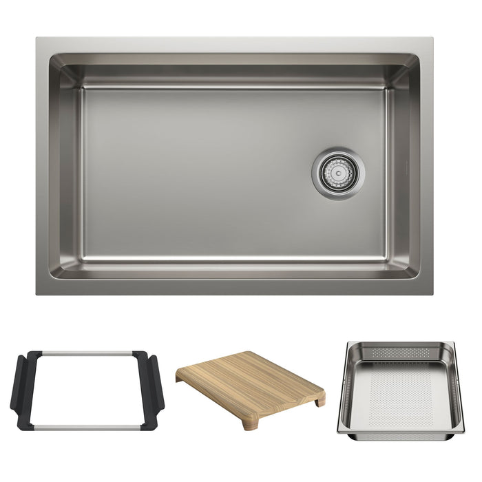 Blanco 443299 Inteos 30" Single Bowl Reversible Undermount Stainless Steel Workstation Kitchen Sink