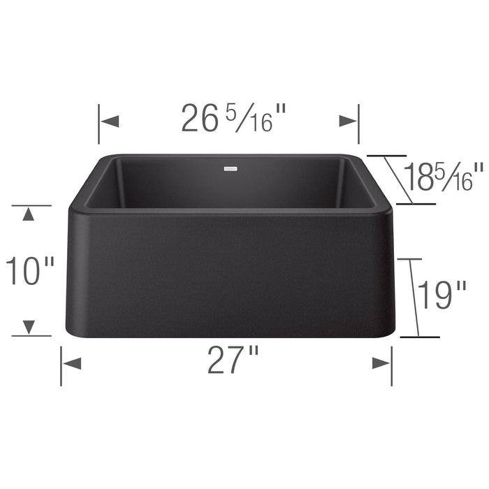 Blanco 402311 Ikon SILGRANIT 27" Single Bowl Apron-Front Farmhouse Sink - Anthracite