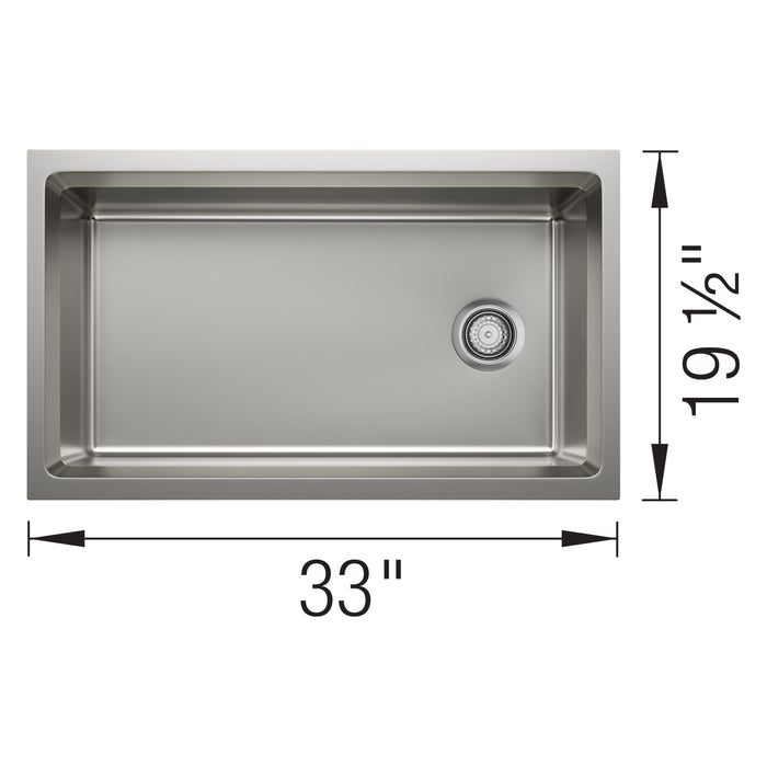 Blanco 443300 Inteos 33" Single Bowl Undermount Stainless Steel Workstation Kitchen Sink