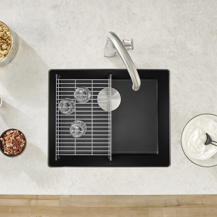 Blanco 442933 Precis SILGRANIT 21" Single Bowl Undermount Kitchen Sink - Coal Black