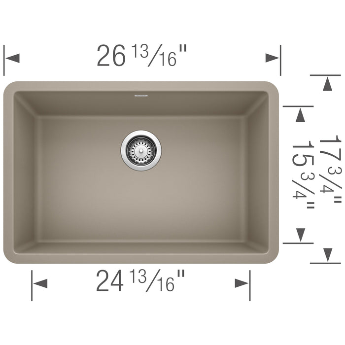 Blanco 522432 Precis SILGRANIT 27" Single Bowl Undermount Kitchen Sink - Truffle