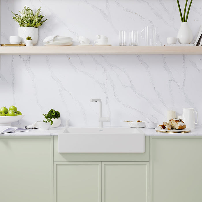 Blanco 526541 Vintera SILGRANIT 30" Single Bowl Apron-Front Farmhouse Sink - White