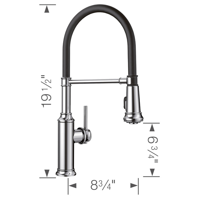 Blanco 442508 Empressa Semi-Pro Pull-Down Dual-Spray Kitchen Faucet - Chrome