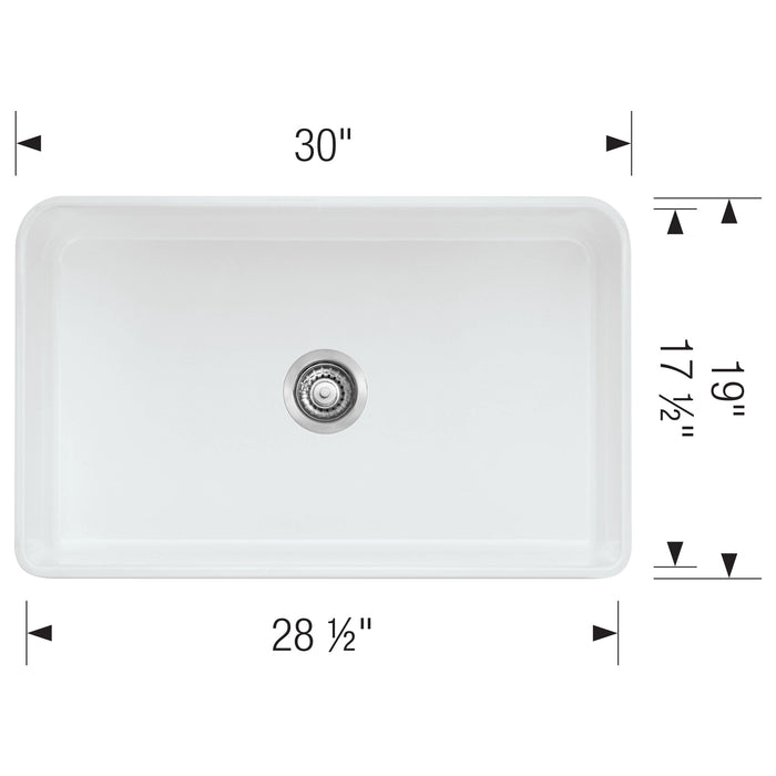 Blanco 525010 Cerana 30" Fireclay Single Bowl Apron-Front Farmhouse Sink - White