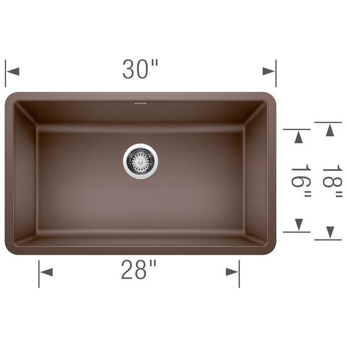 Blanco 442537 Precis SILGRANIT 30" Single Bowl Undermount Kitchen Sink - Cafe