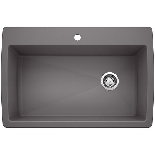 Blanco 441467 Diamond SILGRANIT 33.5" Super Single Dual Mount Kitchen Sink - Cinder