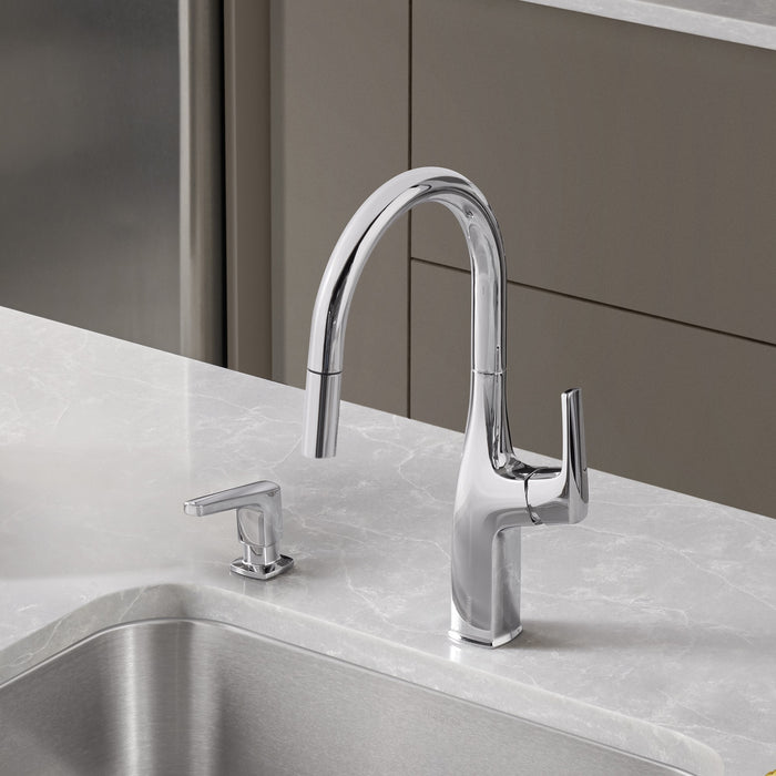 Blanco 442678 Rivana High-Arc Pull-Down Dual-Spray Kitchen Faucet - PVD Steel