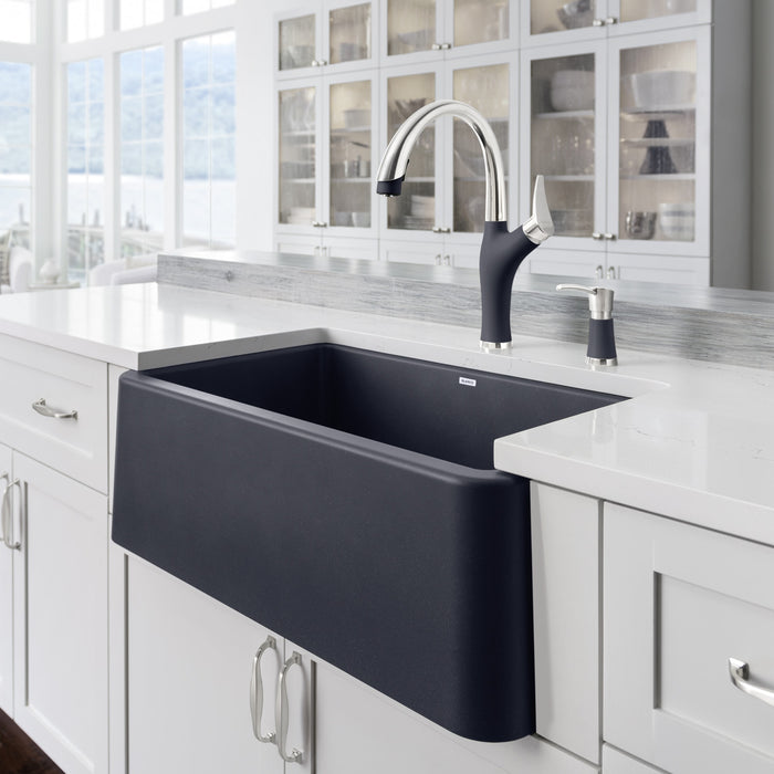 Blanco 401732 Ikon SILGRANIT 30" Single Bowl Apron-Front Farmhouse Sink - Anthracite