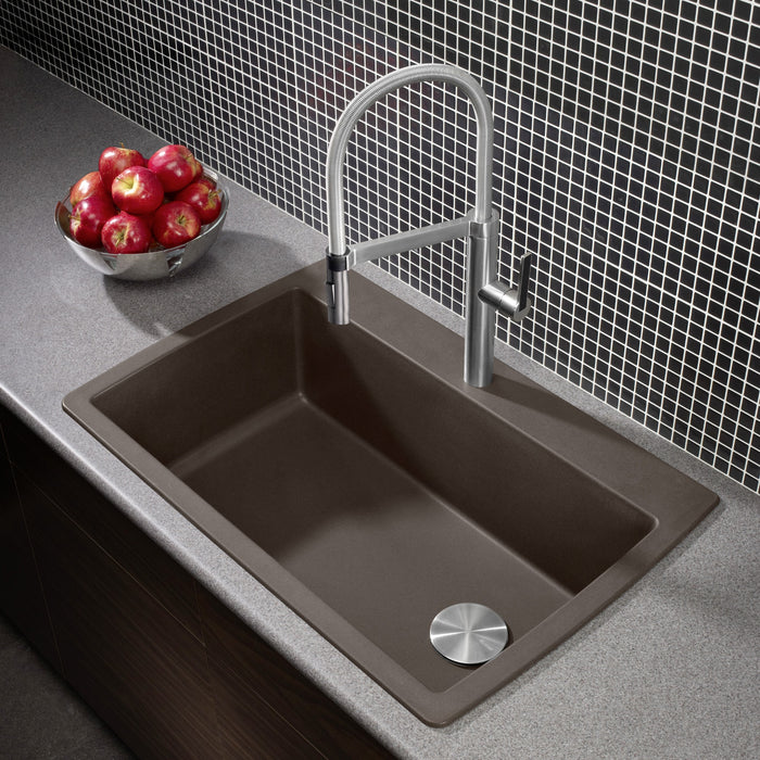 Blanco 440192 Diamond SILGRANIT 33.5" Super Single Dual Mount Kitchen Sink - Cafe
