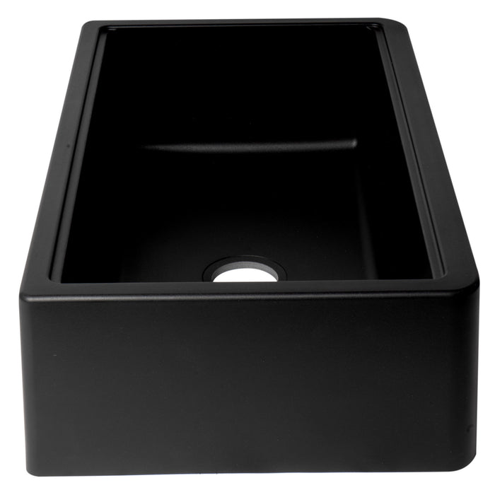 ALFI Brand AB33FARM-BLA Black 33" Granite Composite Single Bowl Drop-in Farm Sink