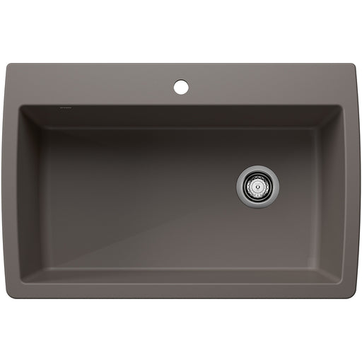 Blanco 443109 Diamond SILGRANIT 33.5" Super Single Dual Mount Kitchen Sink - Volcano Gray