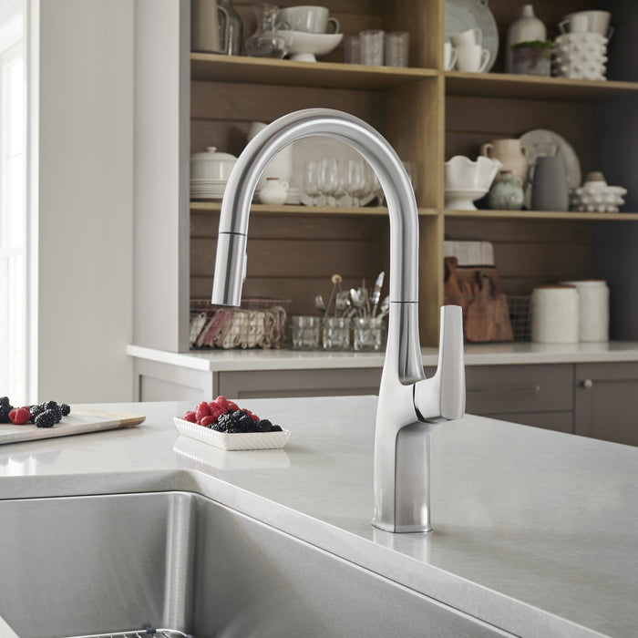 Blanco 442678 Rivana High-Arc Pull-Down Dual-Spray Kitchen Faucet - PVD Steel