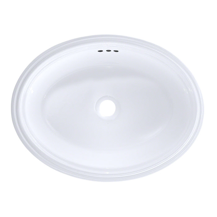 TOTO LT641#01 Dartmouth Oval Undermount Bathroom Sink, Cotton White