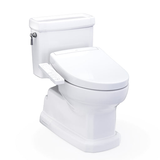 TOTO Washlet+ Eco Guinevere Elongated 1.28 GPF Universal Height Toilet with S2 Bidet Seat, Cotton White - MW9743346CEFG#01