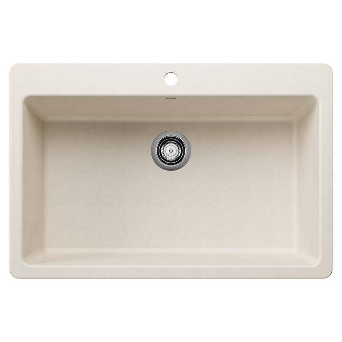 Blanco 443201 Liven SILGRANIT 33" Super Single Dual Mount Kitchen Sink - Soft White