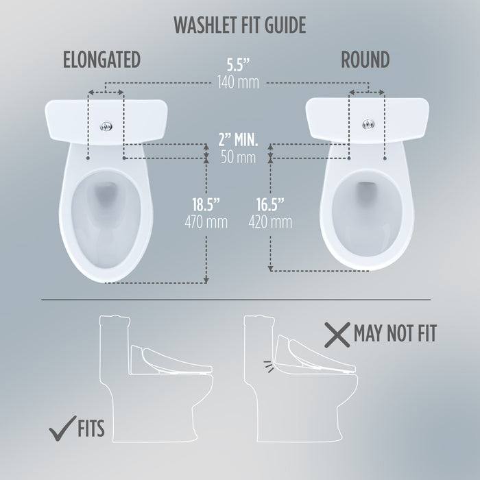 TOTO SW3445#01 Washlet S5 Electronic Bidet Toilet Seat with Water Heating, Round, Cotton White
