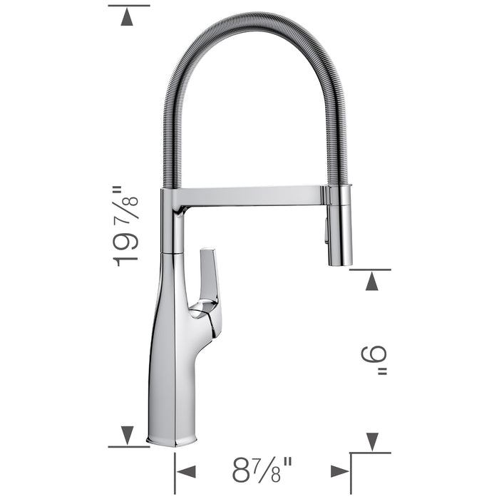 Blanco 442675 Rivana Semi-Pro Pull-Down Dual-Spray Kitchen Faucet - Chrome