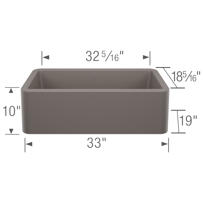 Blanco 443114 Ikon SILGRANIT 33" Single Bowl Apron-Front Farmhouse Sink - Volcano Gray