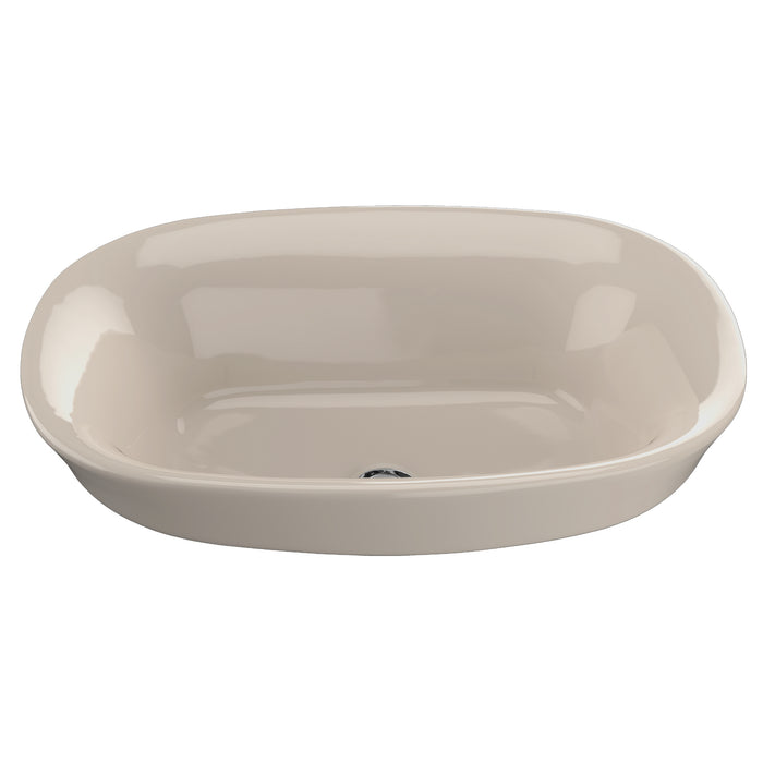 TOTO Maris Oval Semi-Recessed Vessel Bathroom Sink with CeFiONtect, Bone - LT480G#03