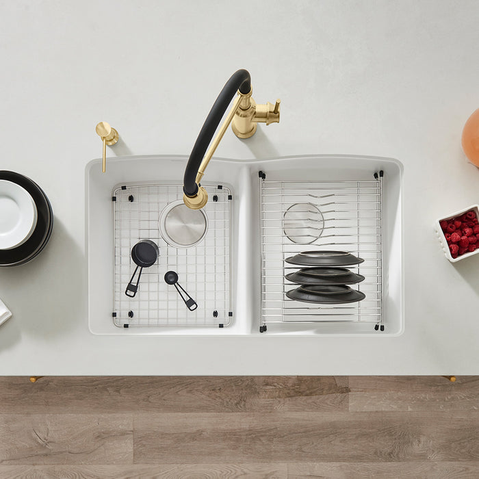 Blanco 440185 Diamond SILGRANIT 32" 50/50 Double Bowl Undermount Kitchen Sink - White