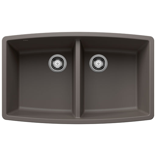 Blanco 443123 Performa SILGRANIT 33" 50/50 Double Bowl Undermount Kitchen Sink - Volcano Gray