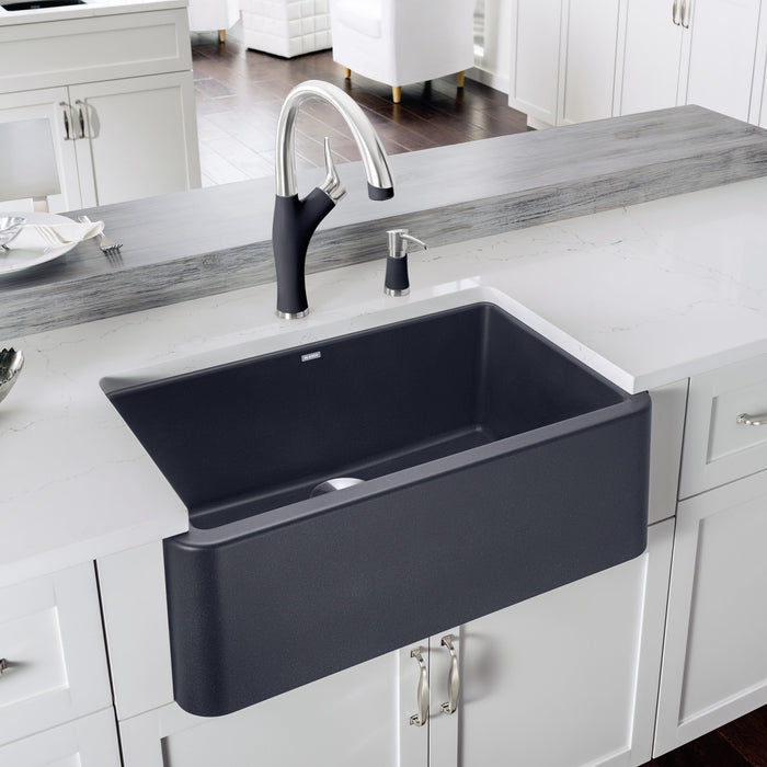 Blanco 401732 Ikon SILGRANIT 30" Single Bowl Apron-Front Farmhouse Sink - Anthracite