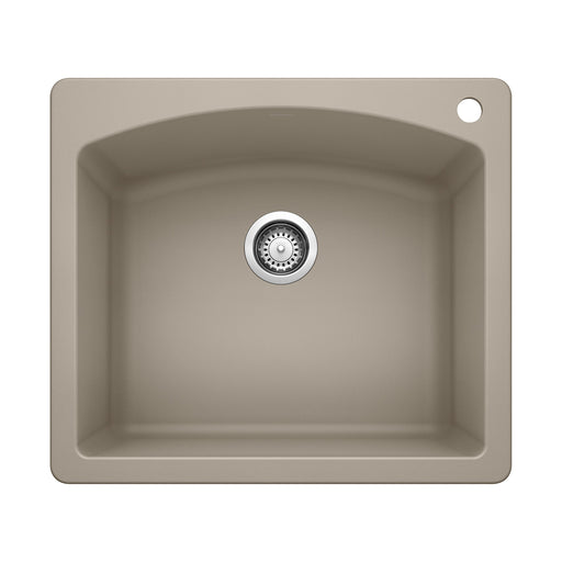 Blanco 441280 Diamond SILGRANIT 25" Single Bowl Dual Mount Kitchen Sink - Truffle