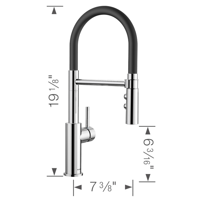 Blanco 402447 Catris Flexo Semi-Pro Pull-Down Dual-Spray Kitchen Faucet - Chrome