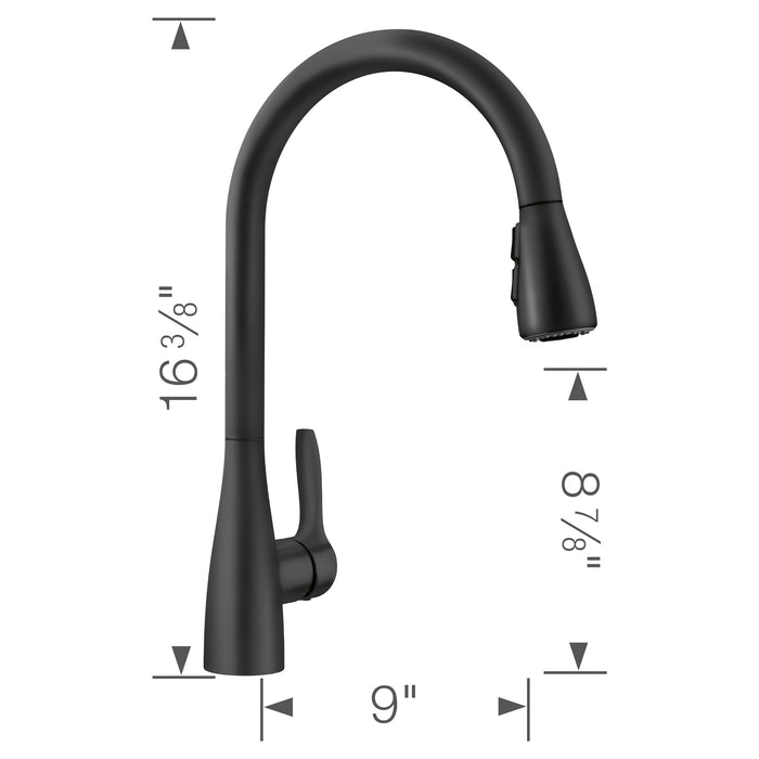 Blanco 443027 Atura Pull-Down Dual-Spray Kitchen Faucet - Matte Black