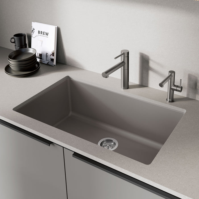 Blanco 443121 Precis SILGRANIT 32" Super Single Undermount Kitchen Sink - Volcano Gray