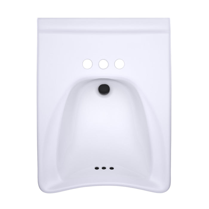 TOTO LT308.4#01 Commercial Wall-Mount Bathroom Sink for 4" Center Faucets, Cotton White