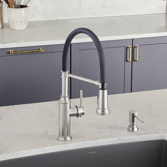 Blanco 442509 Empressa Semi-Pro Pull-Down Dual-Spray Kitchen Faucet - PVD Steel