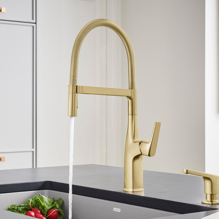 Blanco 442984 Rivana Semi-Pro Pull-Down Dual-Spray Kitchen Faucet - Satin Gold