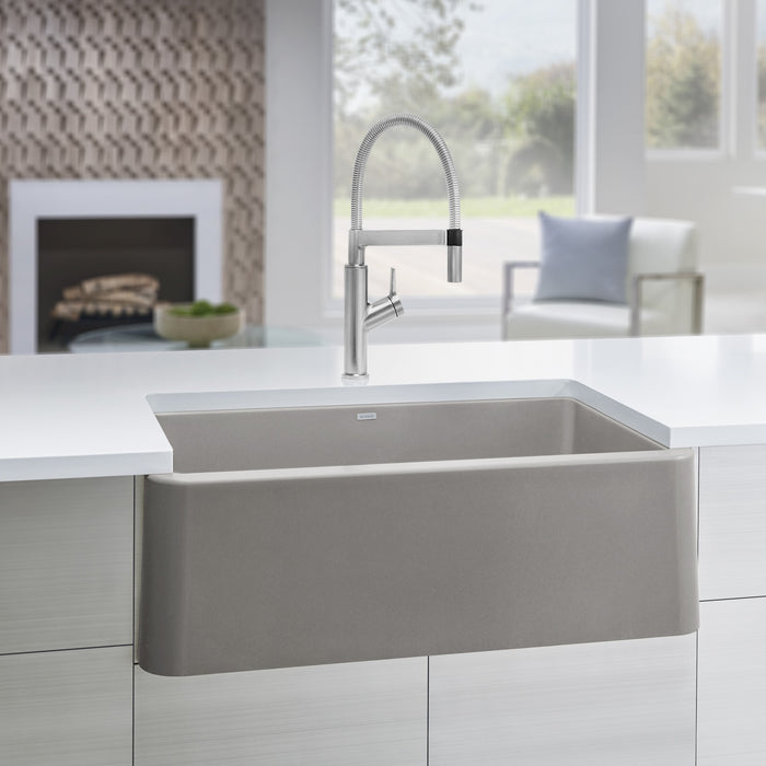 Blanco 401988 Ikon SILGRANIT 33" Single Bowl Apron-Front Farmhouse Sink - Truffle