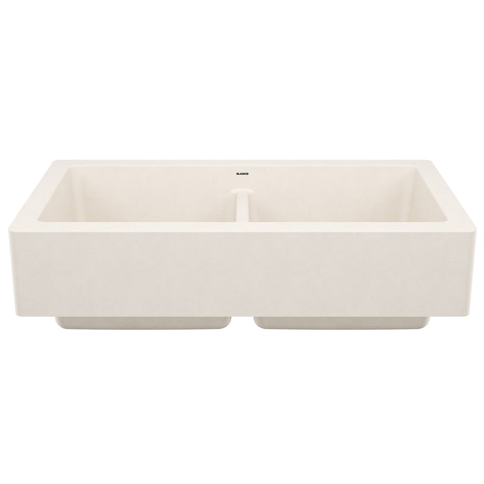 Blanco 527409 Vintera SILGRANIT 33" Double Bowl Apron-Front Farmhouse Sink - Soft White