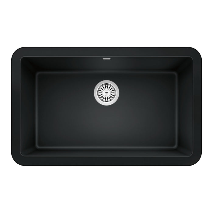 Blanco 402576 Ikon SILGRANIT 30" Single Bowl Apron-Front Farmhouse Sink - Coal Black